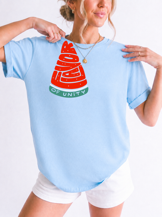 Watermello mockup | TShirt - Flavor of Unity | Light Blue | model 2