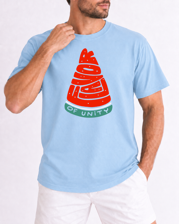 Watermello mockup | TShirt - Flavor of Unity | Light Blue | model