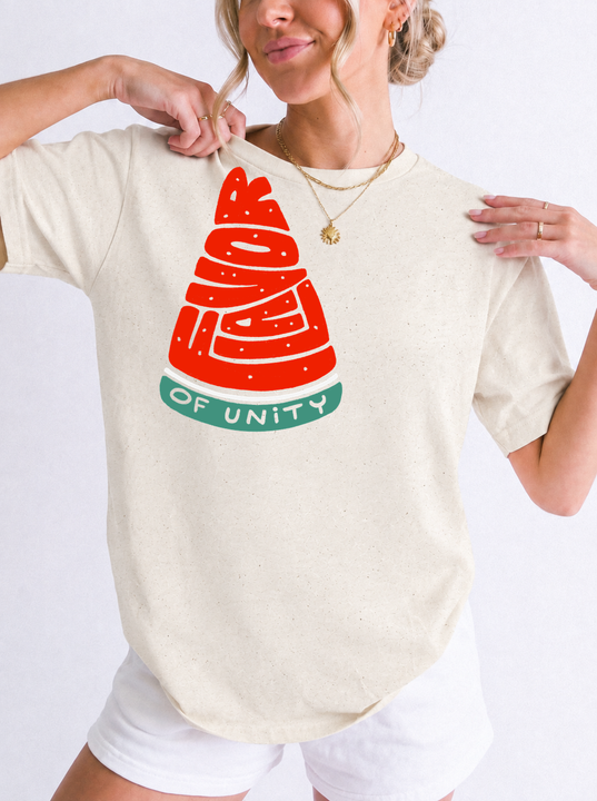 Watermello mockup | TShirt - Flavor of Unity | Natural | model 2