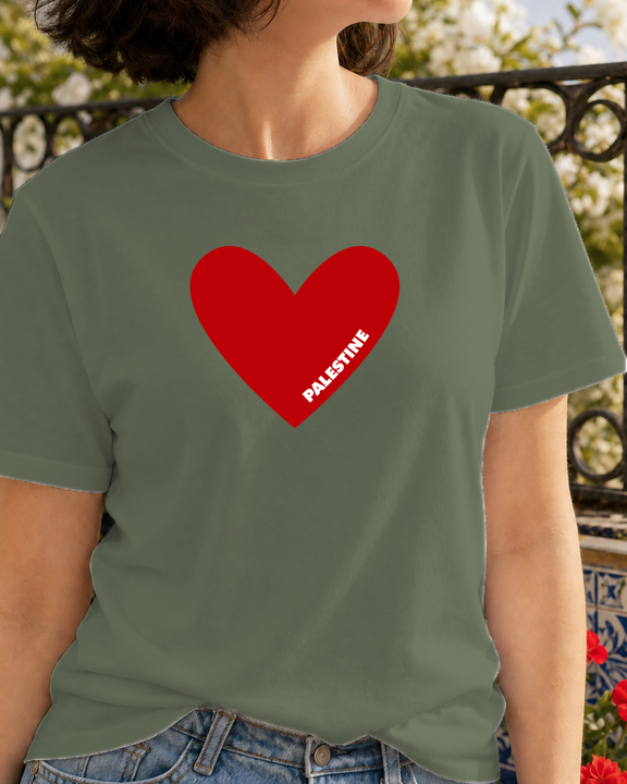 Watermello mockup | TShirt - Pali Heart | Military Green | model 2
